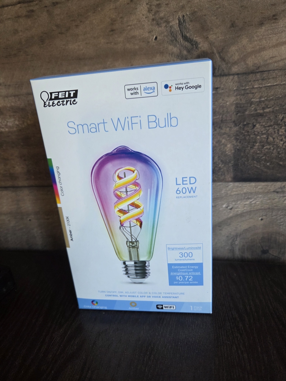 FEIT Smart WiFi Bulb Multicolor (White and Purple Gradient)